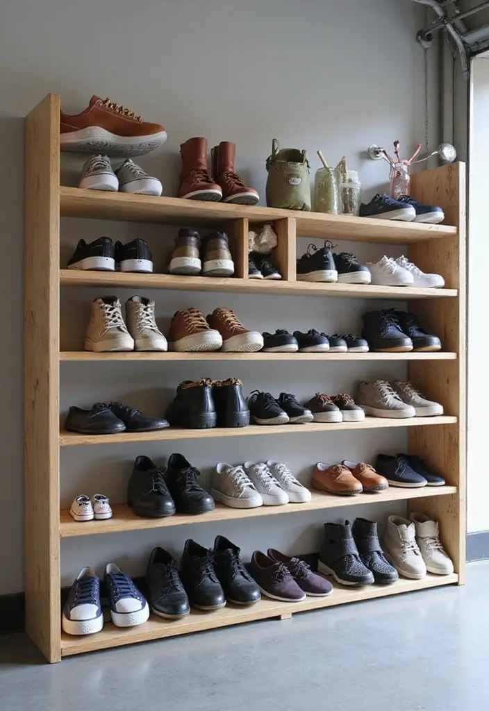 28 Garage Shoe Storage Ideas for a Clean Space - 5. Modular Shoe Organizers