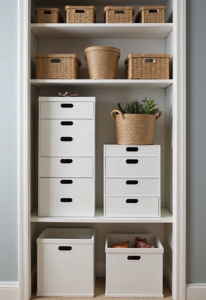 28 IKEA Storage Ideas That Transform Any Room 19 28 IKEA Storage Ideas That Transform Any Room - 19. FÖRVARA Boxes – Closet Clarity