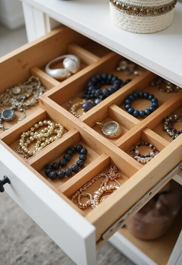 28 Jewelry Storage Ideas That Look Chic and Neat 19 28 Jewelry Storage Ideas That Look Chic and Neat - 19. Creative Drawer Organizers
