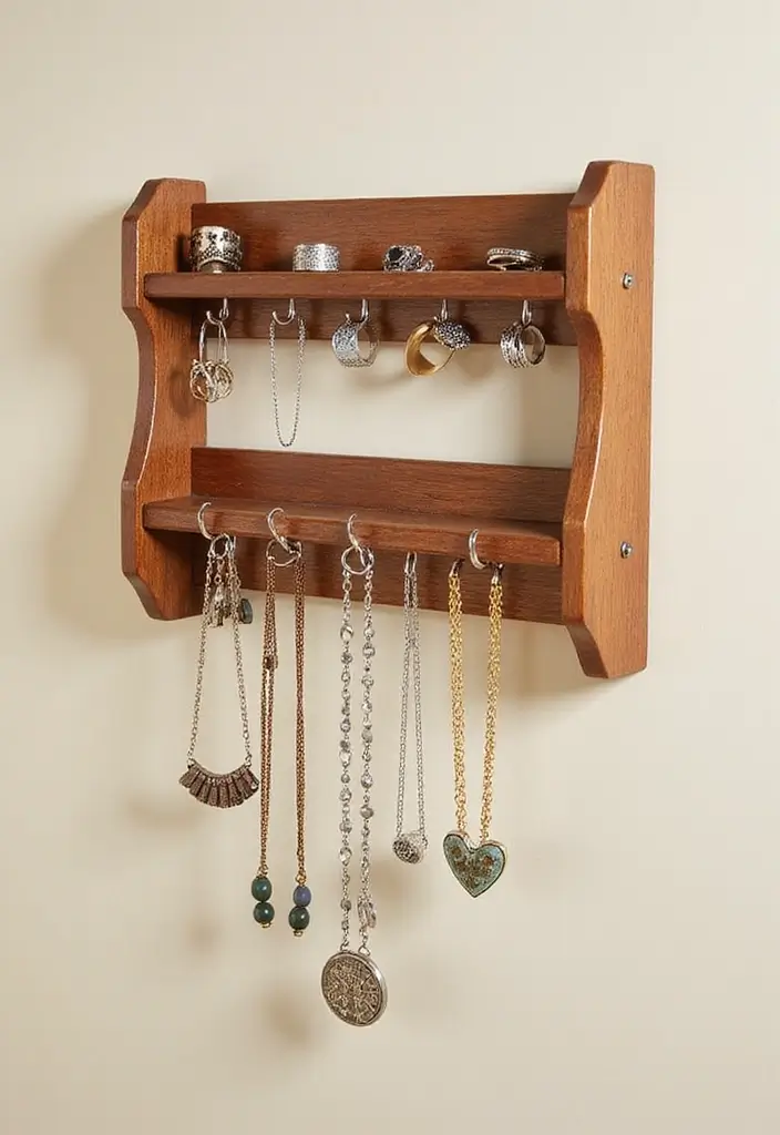 28 Jewelry Storage Ideas That Look Chic and Neat 2 28 Jewelry Storage Ideas That Look Chic and Neat - 2. Wooden Wall-Mounted Organizers