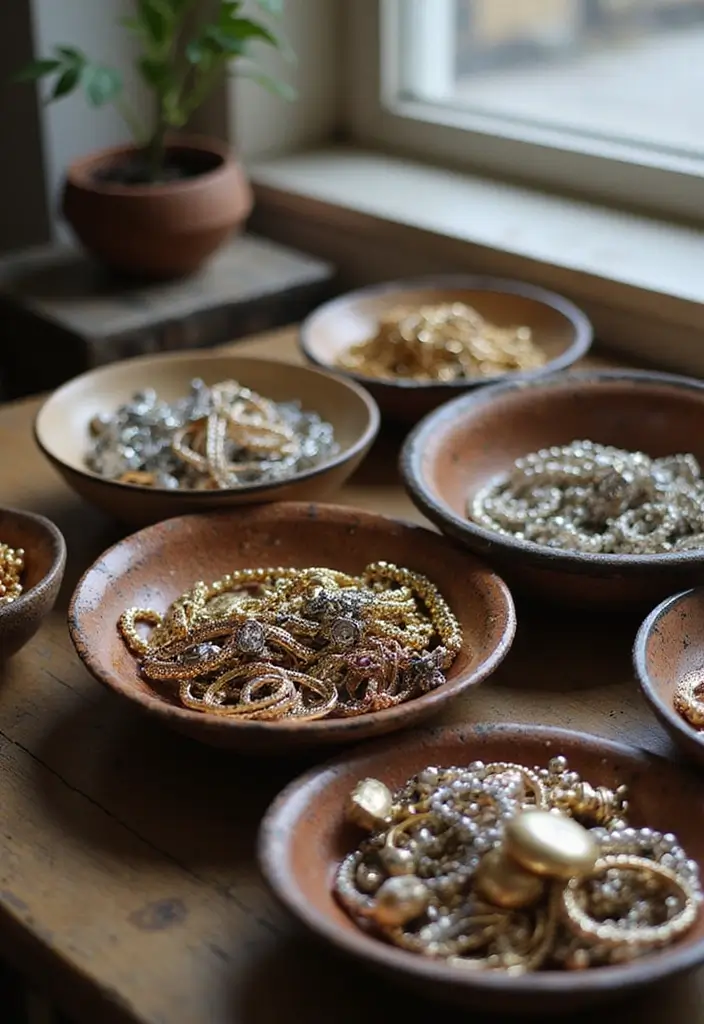 28 Jewelry Storage Ideas That Look Chic and Neat 20 28 Jewelry Storage Ideas That Look Chic and Neat - 20. Decorative Bowls