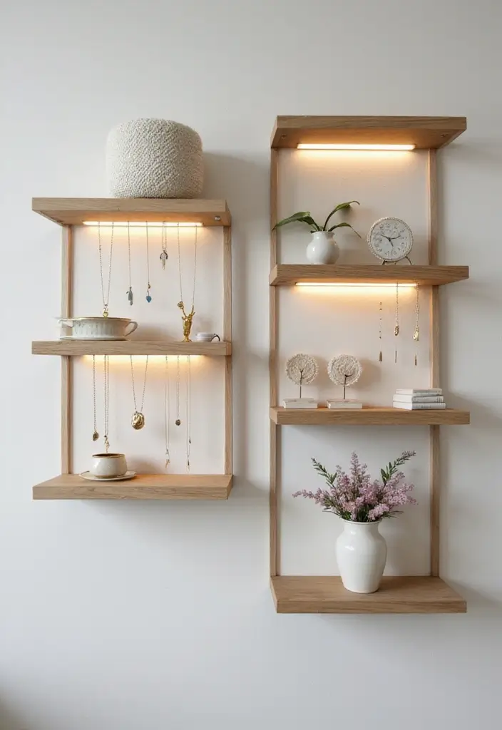 28 Jewelry Storage Ideas That Look Chic and Neat 25 28 Jewelry Storage Ideas That Look Chic and Neat - 25. Wall-Mounted Shelves