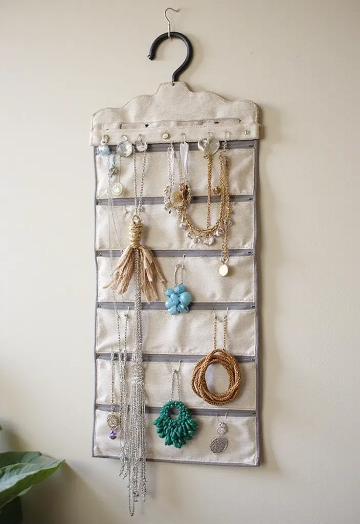 28 Jewelry Storage Ideas That Look Chic and Neat 26 28 Jewelry Storage Ideas That Look Chic and Neat - 26. Hanging Shoe Organizer