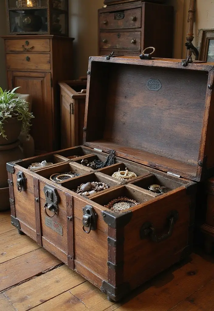 28 Jewelry Storage Ideas That Look Chic and Neat 6 28 Jewelry Storage Ideas That Look Chic and Neat - 6. Vintage Trunks or Suitcases