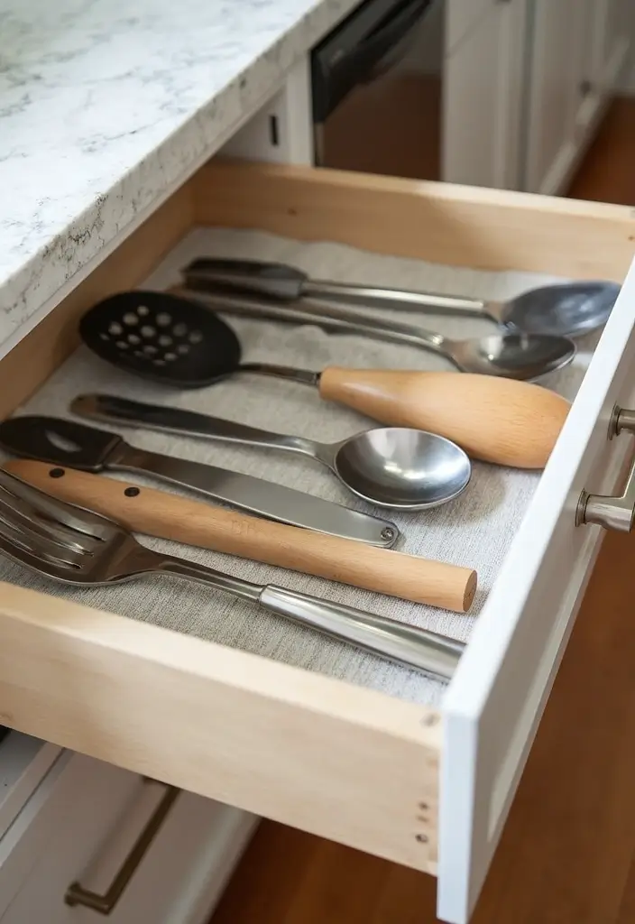 28 Kitchen Storage Ideas for a Clutter-Free Home - 21. Drawer Liners