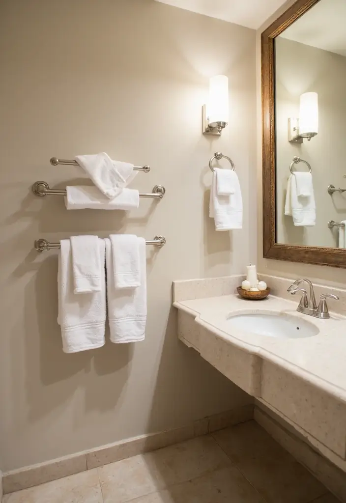 28 Towel Storage Ideas for Bathrooms You’ll Love - 15. Towel Rings for Convenience