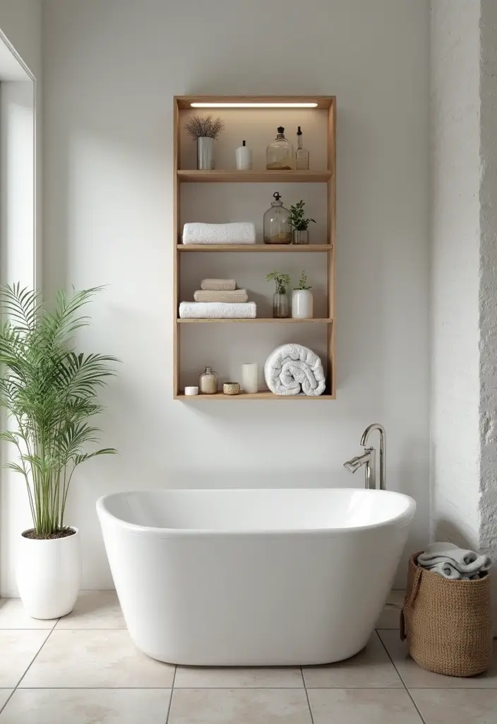 28 Towel Storage Ideas for Bathrooms You’ll Love - 18. Wall-Mounted Towel Shelf