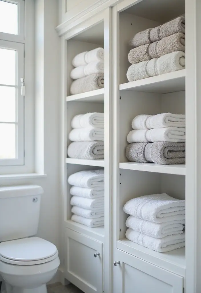 28 Towel Storage Ideas for Bathrooms You’ll Love - 25. Clear Storage Boxes