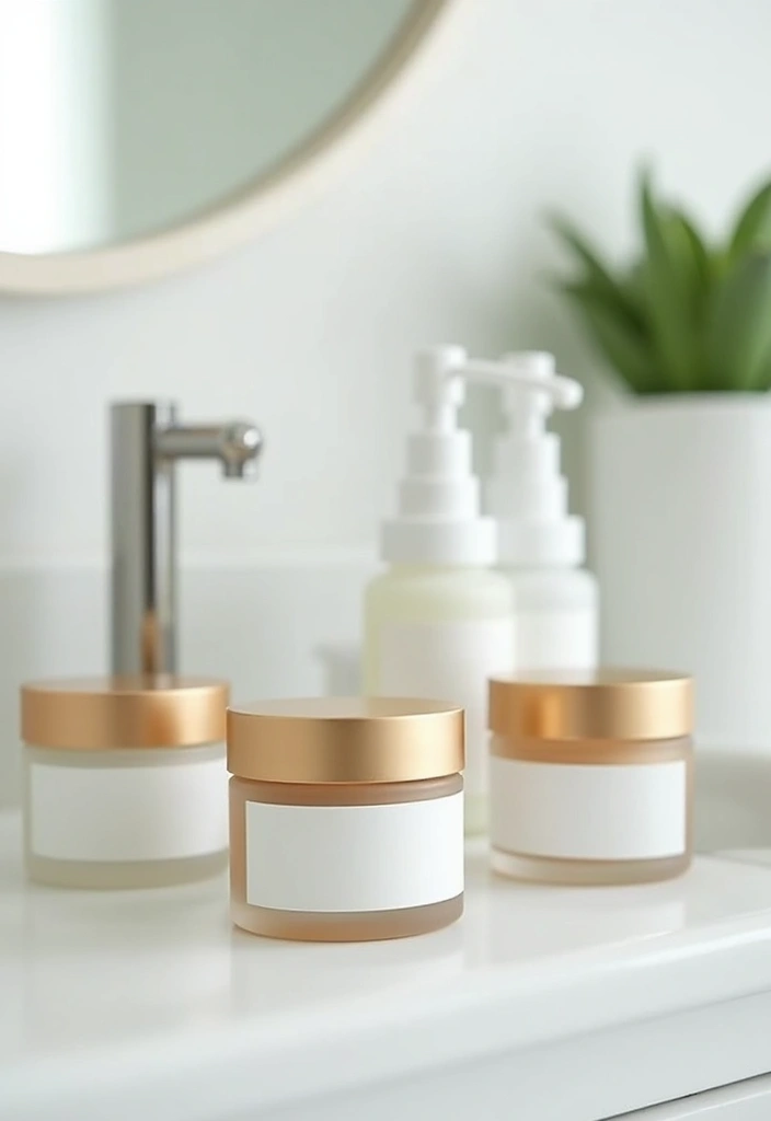 28 Vanity Organization Ideas for a Clean Look - 11. Minimalist Jars for Skincare