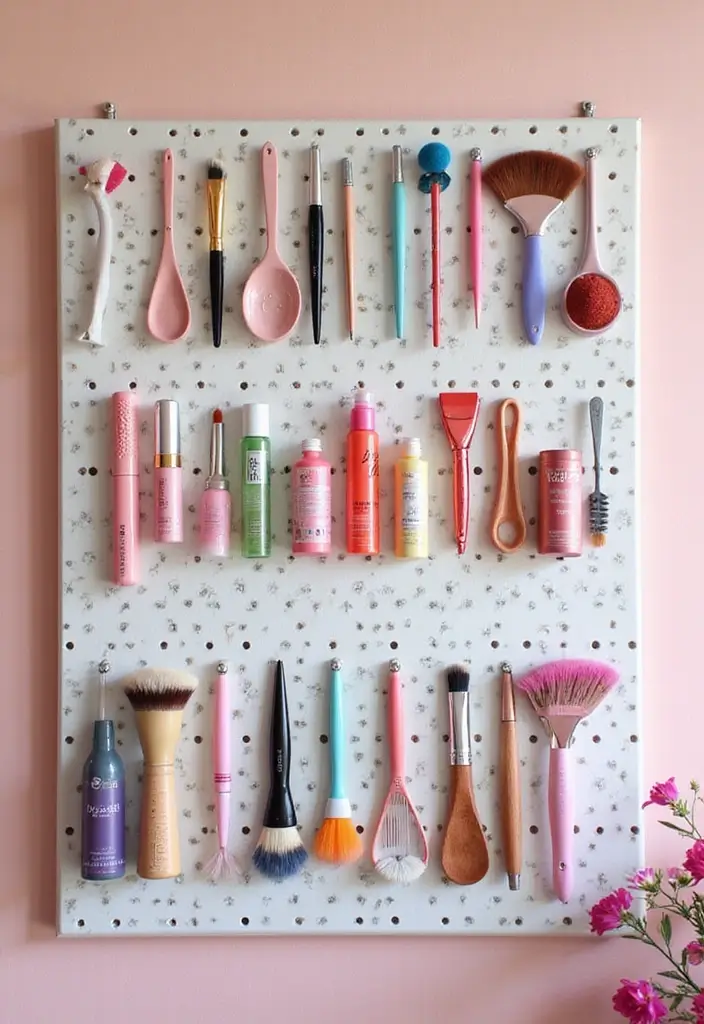 28 Vanity Organization Ideas for a Clean Look - 12. Pegboards for Customizable Storage