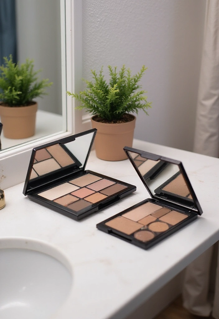 28 Vanity Organization Ideas for a Clean Look - 18. Space-saving Makeup Palettes