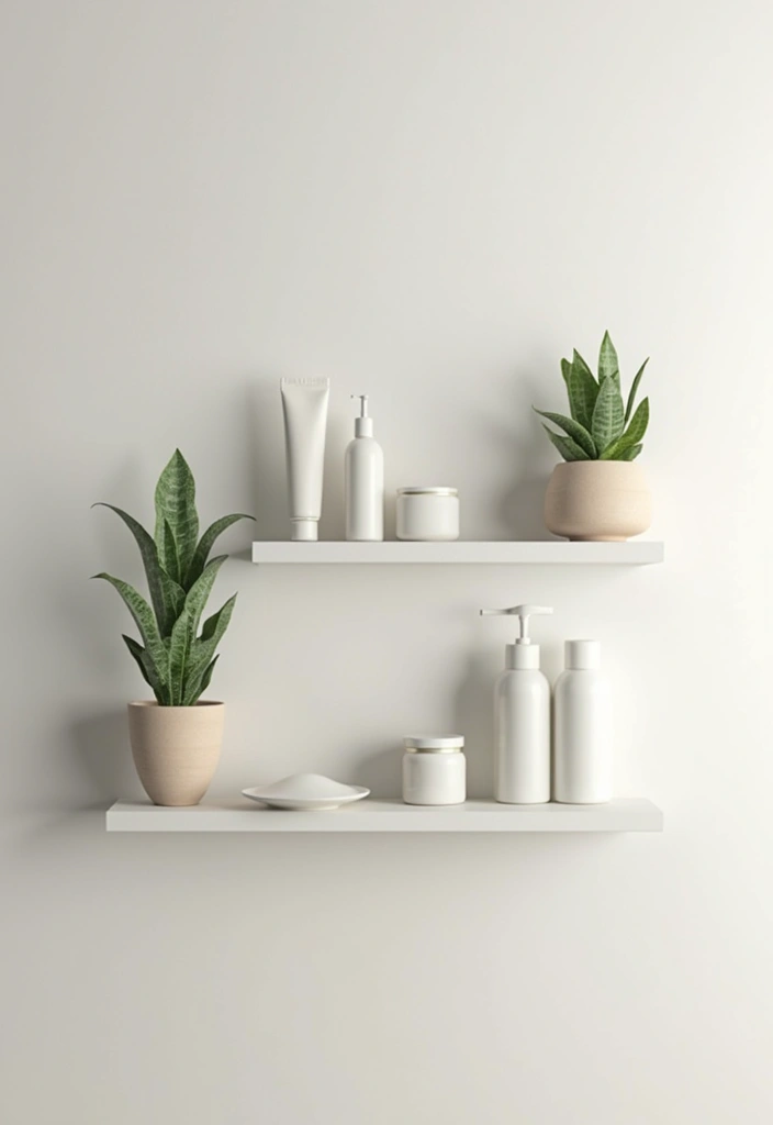 28 Vanity Organization Ideas for a Clean Look - 2. Floating Shelves for a Modern Touch