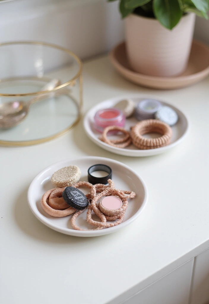 28 Vanity Organization Ideas for a Clean Look - 22. Compact Dish for Everyday Essentials