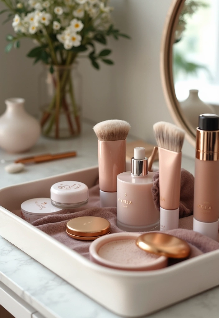 28 Vanity Organization Ideas for a Clean Look - 26. Elegant Trays for Clutter Control