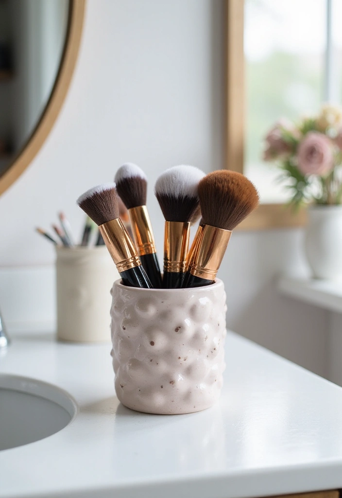 28 Vanity Organization Ideas for a Clean Look - 6. Makeup Brush Holders for Easy Access