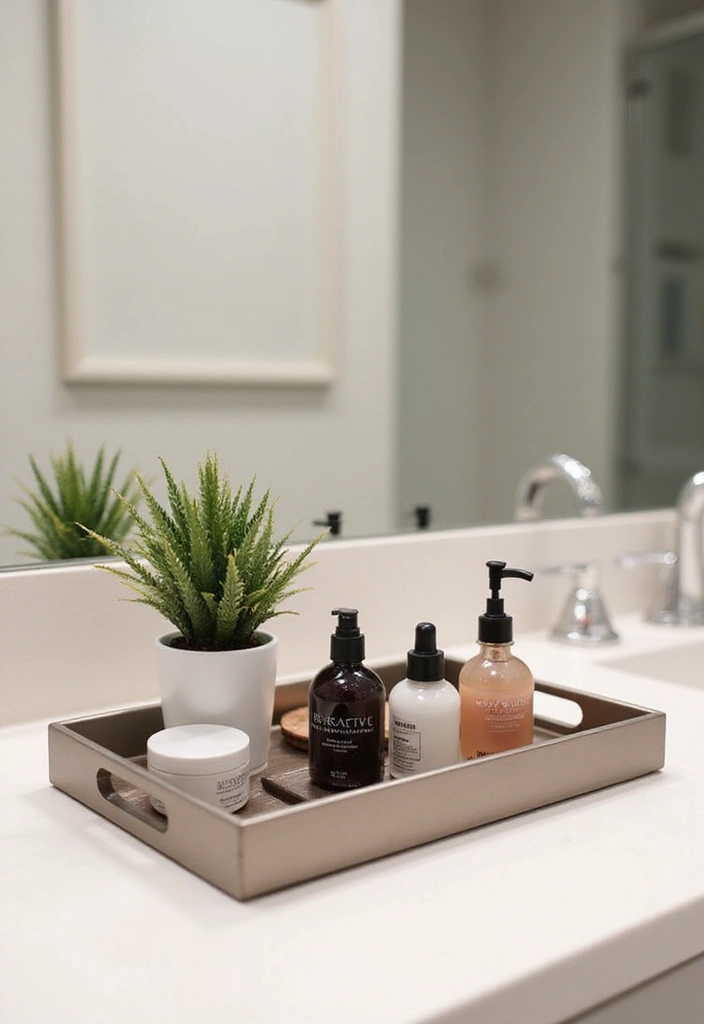 29 Bathroom Vanity Storage Ideas That Add Style - 26. Elegant Vanity Tray