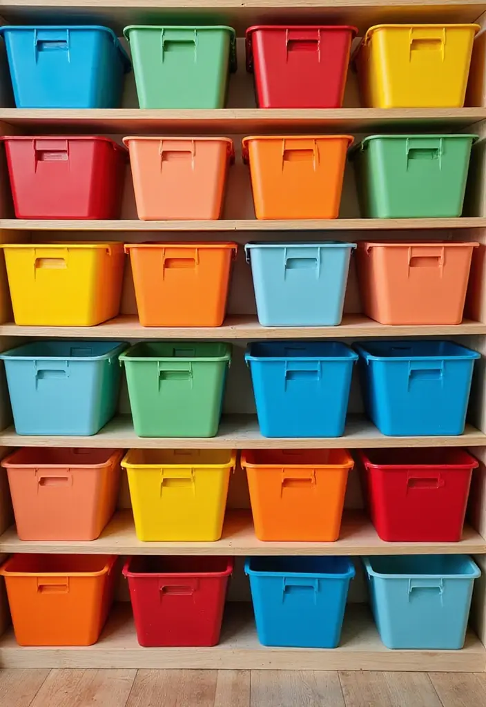 29 Bedroom Organization Ideas You’ll Want to Copy - 28. Use Color-Coded Bins