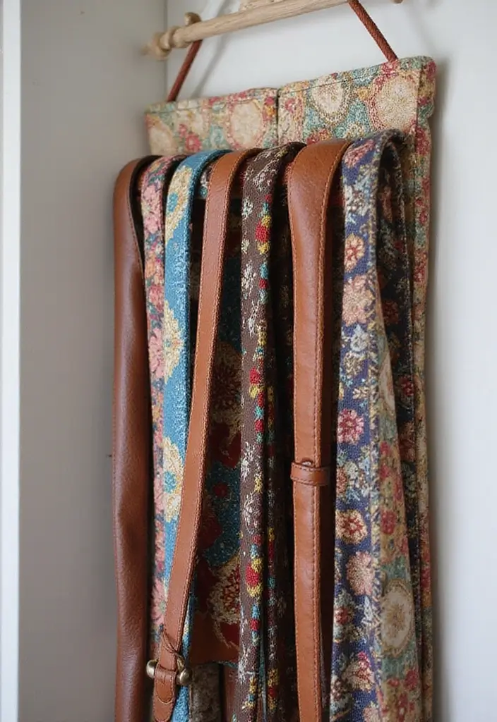 29 Belt Storage Ideas That Look Smart and Neat - 10. Fabric Belt Hanger