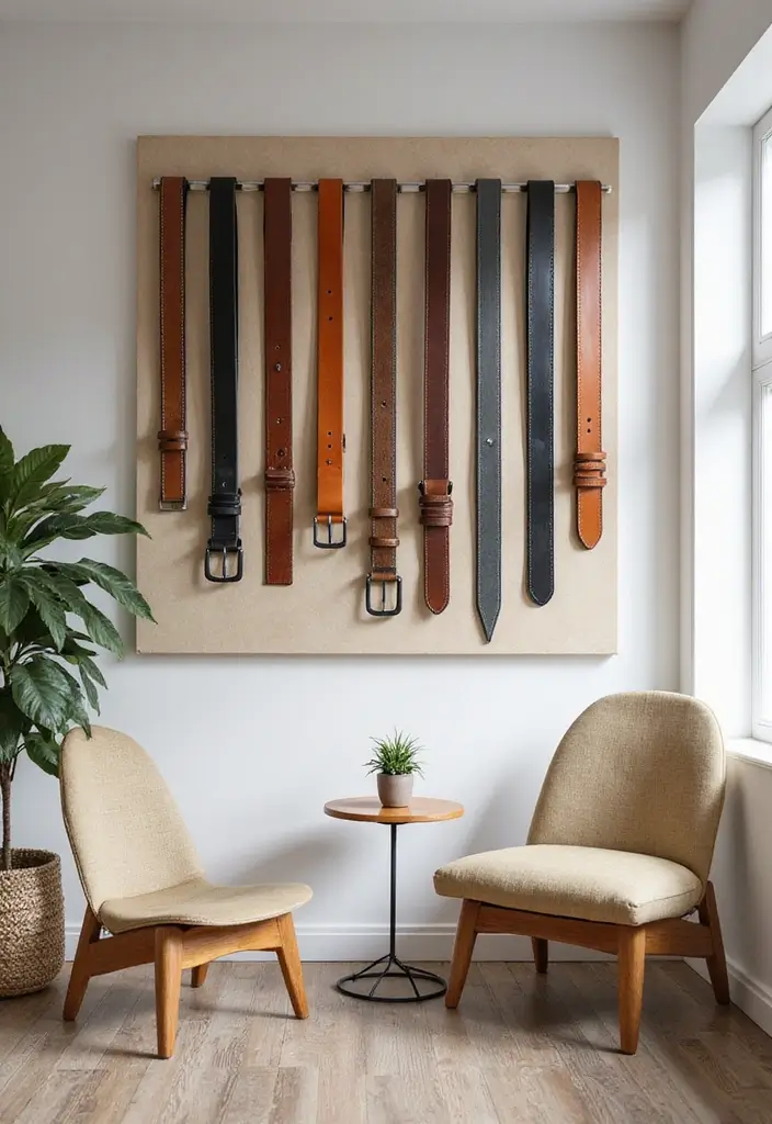 29 Belt Storage Ideas That Look Smart and Neat - 13. Functional Wall Art
