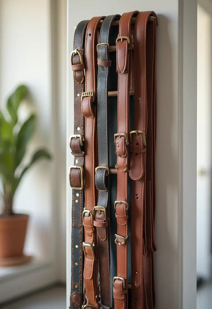 29 Belt Storage Ideas That Look Smart and Neat - 18. Ribbon or Strap Holder