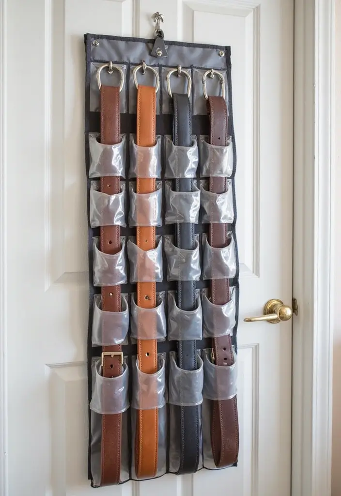 29 Belt Storage Ideas That Look Smart and Neat - 3. Hanging Organizer