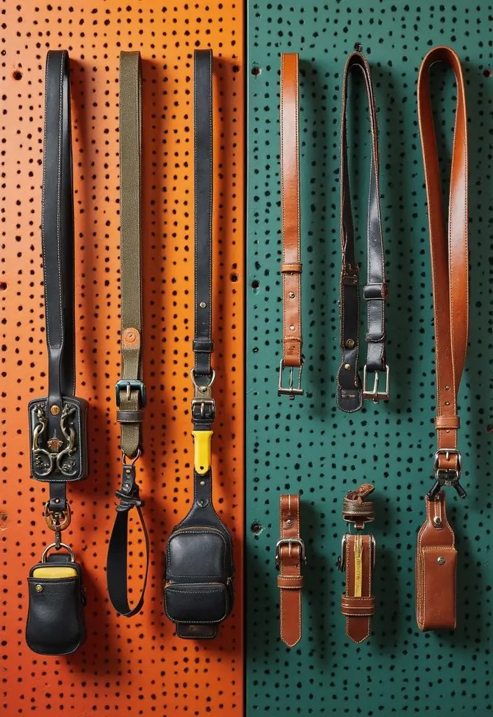 29 Belt Storage Ideas That Look Smart and Neat - 8. Pegboard Organizer
