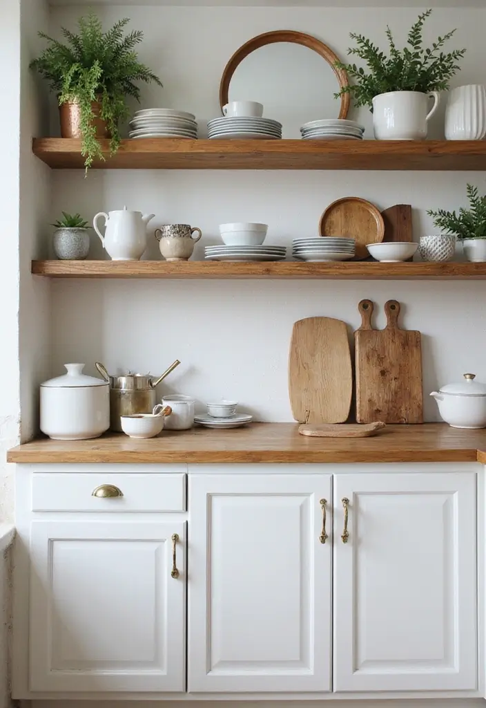 29 Kitchen Organization Cabinet Ideas That Work - 15. Open Shelving for Display