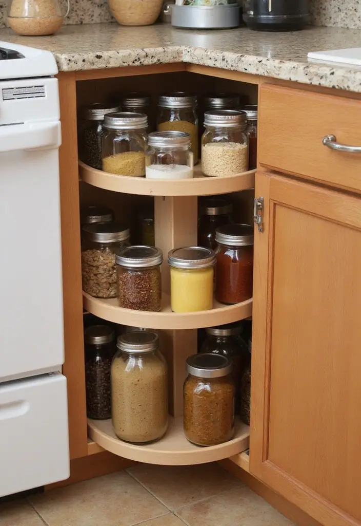 29 Kitchen Organization Cabinet Ideas That Work - 5. Lazy Susans for Corner Cabinets