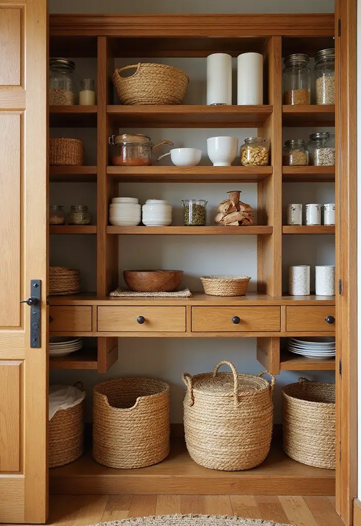 29 Pantry Organization Ideas That Save Time - 15. Incorporate Natural Materials