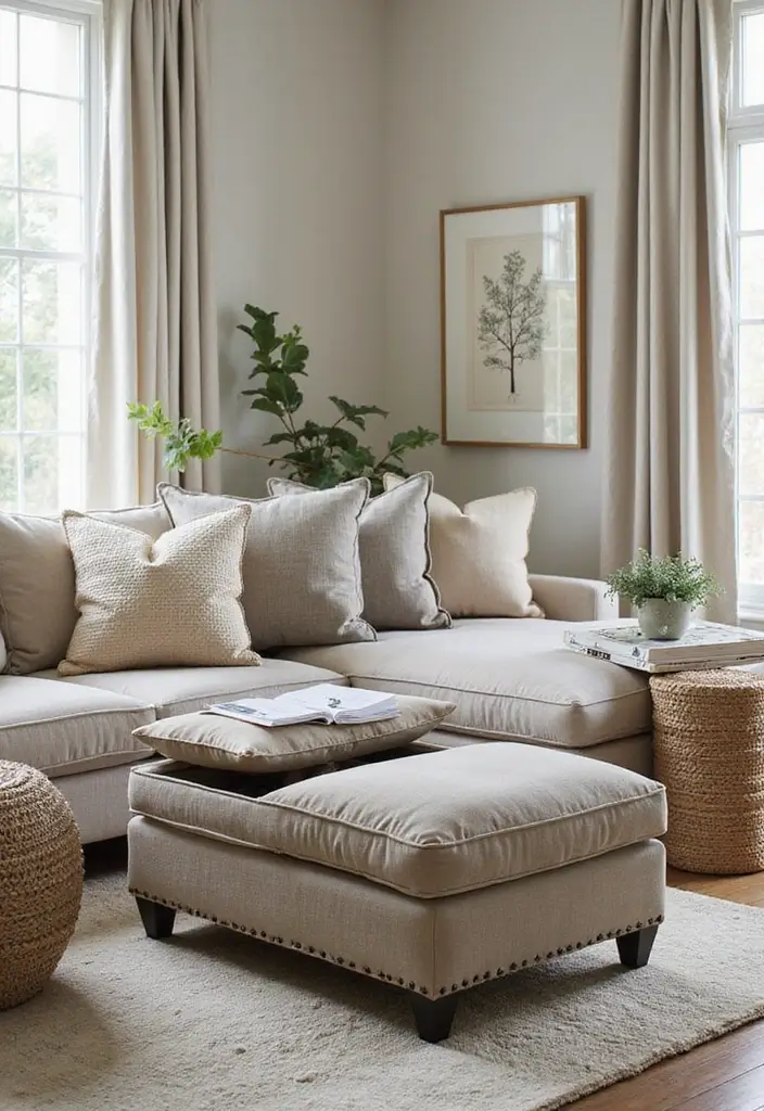 29 Smart Storage Ideas for Every Corner 4 29 Smart Storage Ideas for Every Corner - 4. Multi-Functional Ottoman