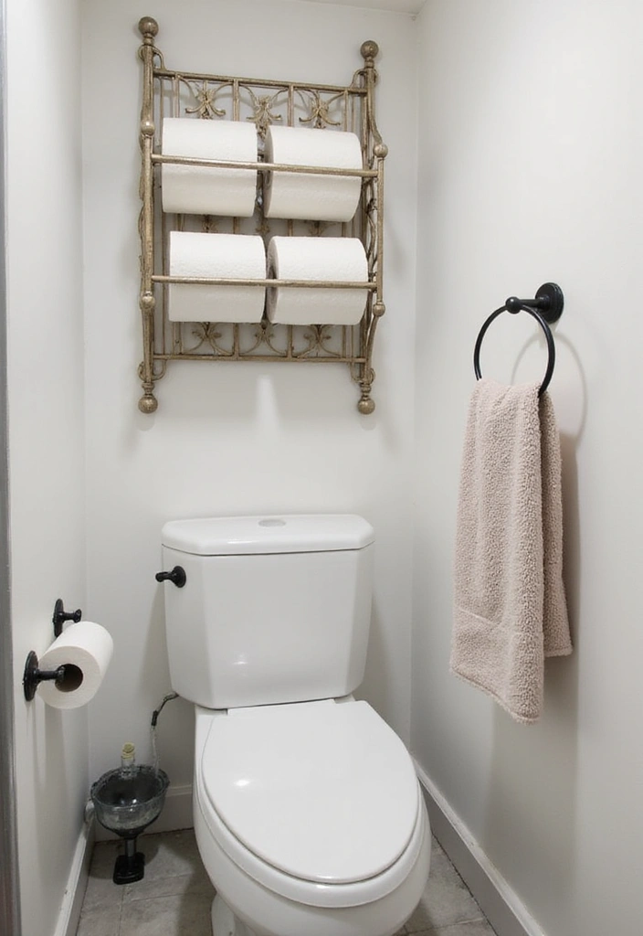 29 Toilet Paper Storage Ideas That Look Clever - 10. Decorative Towel Racks