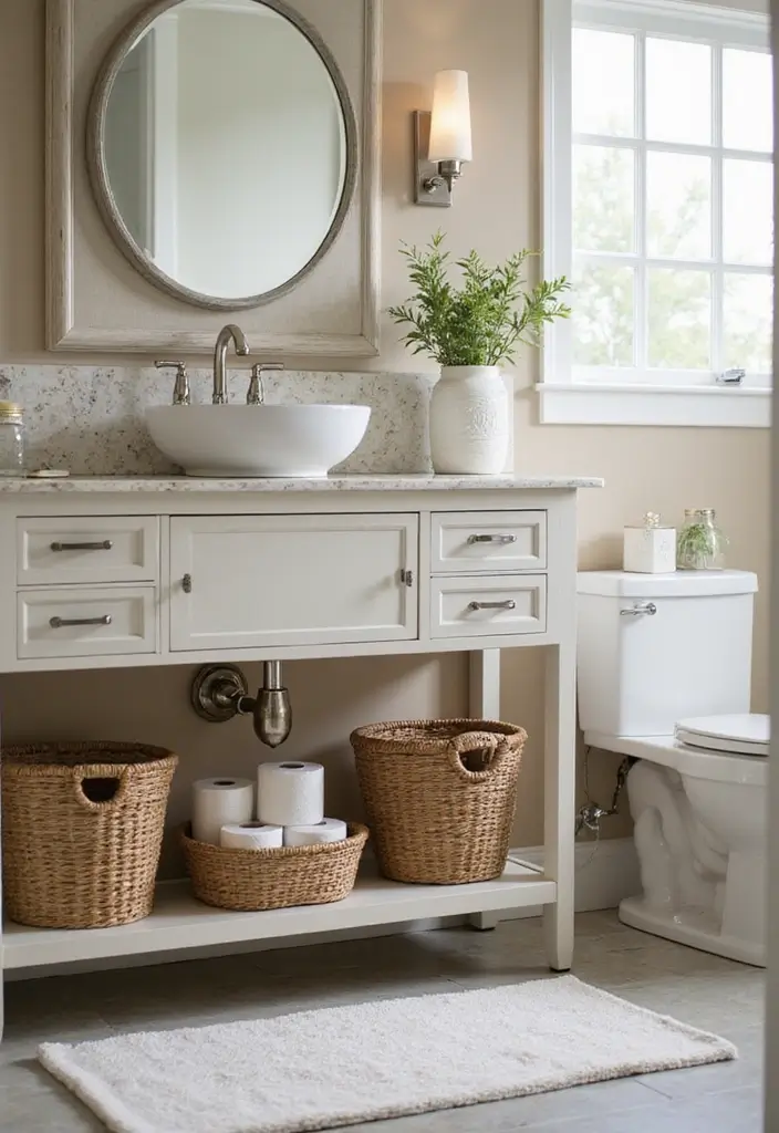 29 Toilet Paper Storage Ideas That Look Clever - 13. Bathroom Baskets with Lids