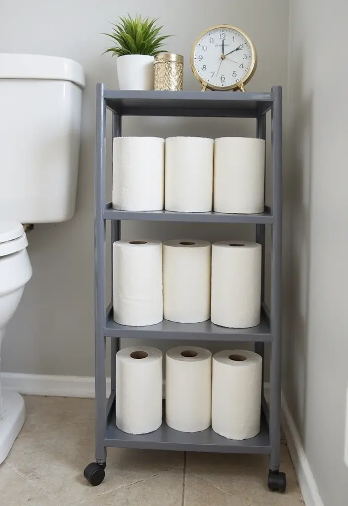 29 Toilet Paper Storage Ideas That Look Clever - 15. Rolling Storage Solutions