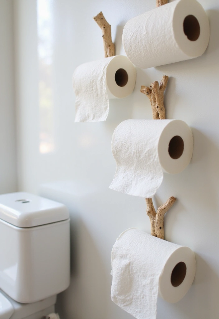 29 Toilet Paper Storage Ideas That Look Clever - 27. Creative Hooks