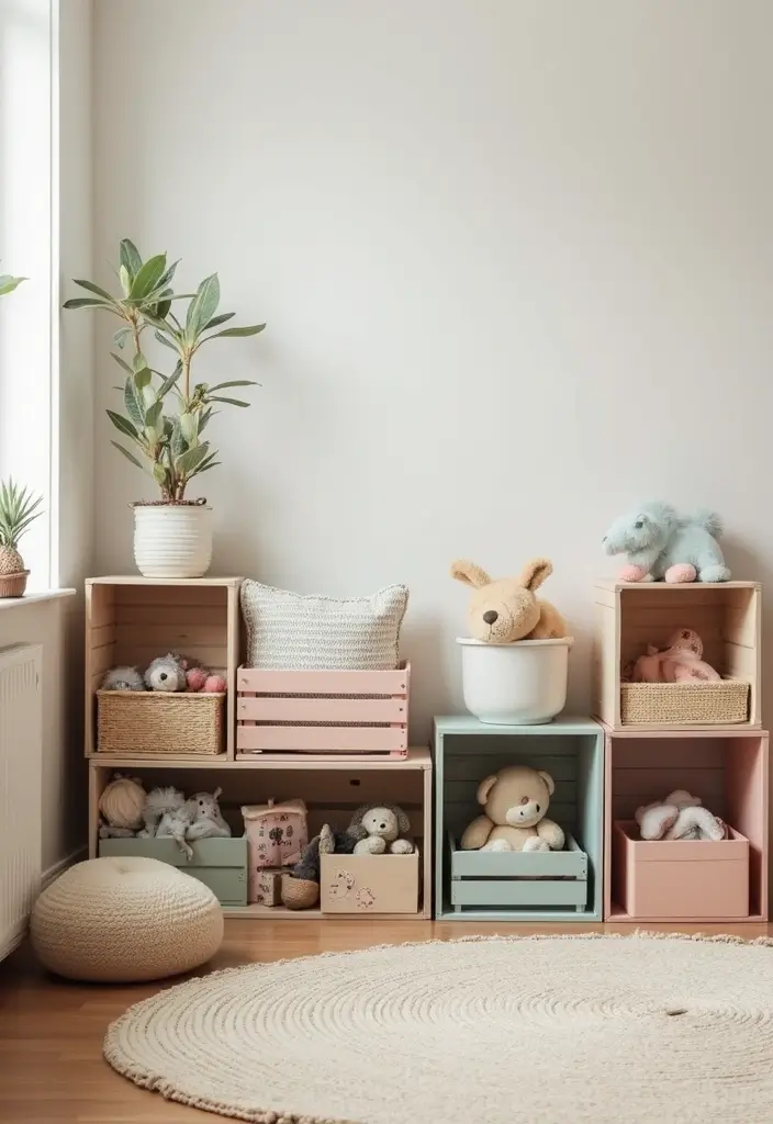 29 Toy Storage Ideas That Keep Kids’ Rooms Tidy - 12. Crate Storage