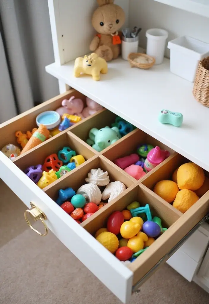29 Toy Storage Ideas That Keep Kids’ Rooms Tidy - 24. Drawer Dividers