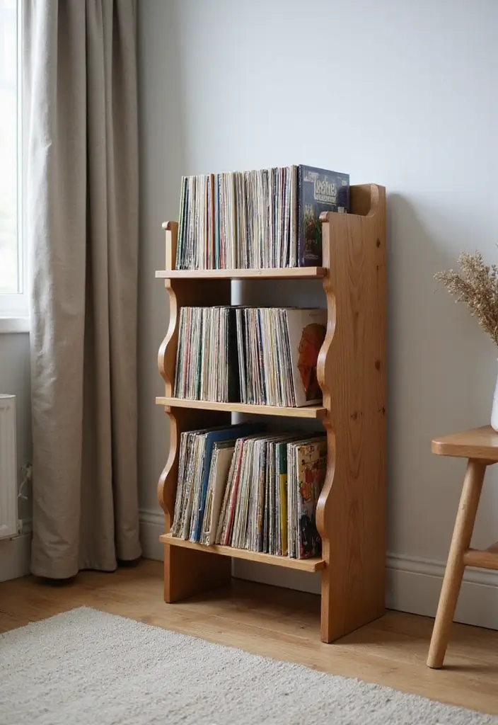 29 Vinyl Storage Ideas for Collectors - 19. Folding Vinyl Record Storage