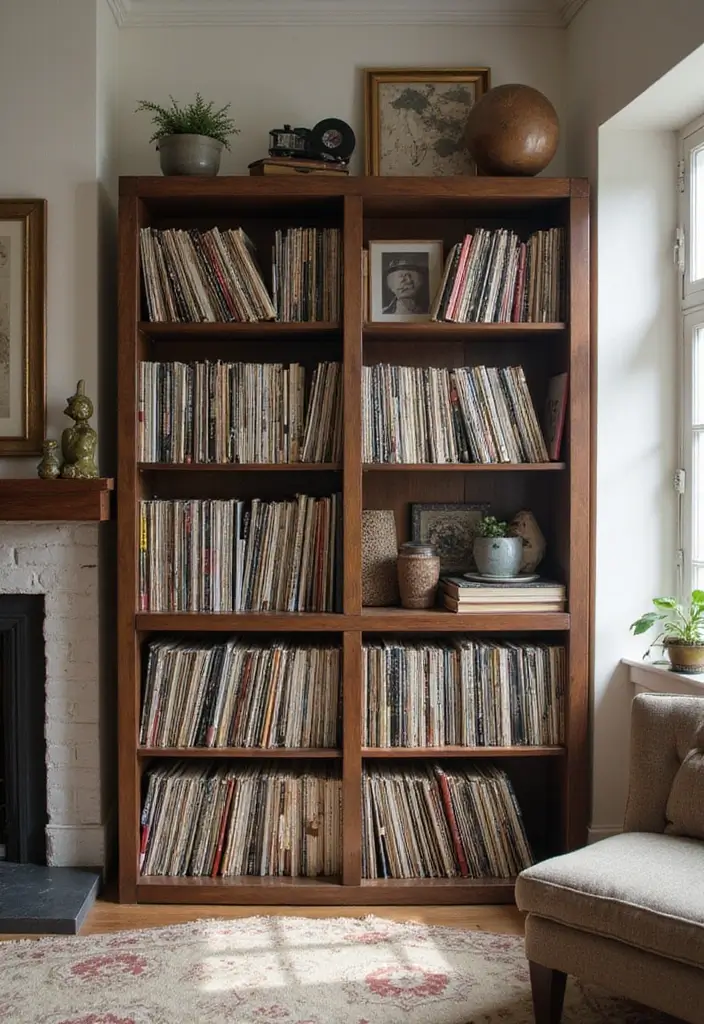 29 Vinyl Storage Ideas for Collectors - 22. Upcycled Bookshelves