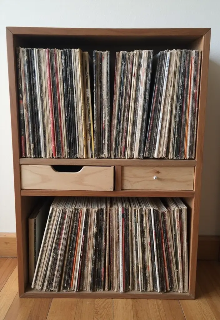 29 Vinyl Storage Ideas for Collectors - 24. Compact Vinyl Storage Solutions