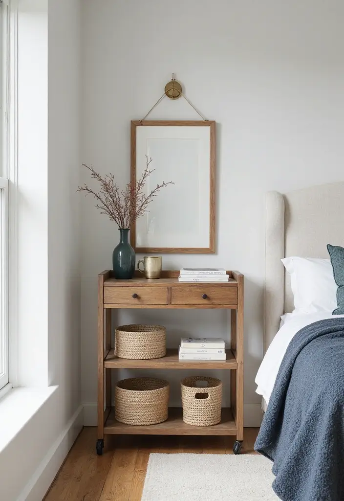 30 Beds with Storage Ideas for Extra Space 9 30 Beds with Storage Ideas for Extra Space - 9. Bedside Carts with Storage