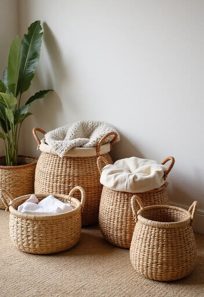 30 Blanket Storage Ideas That Look Stylish 1 30 Blanket Storage Ideas That Look Stylish - 1. Woven Baskets for a Boho Touch