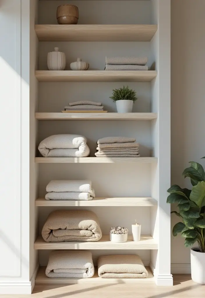 30 Blanket Storage Ideas That Look Stylish 12 30 Blanket Storage Ideas That Look Stylish - 12. Open Shelving Units