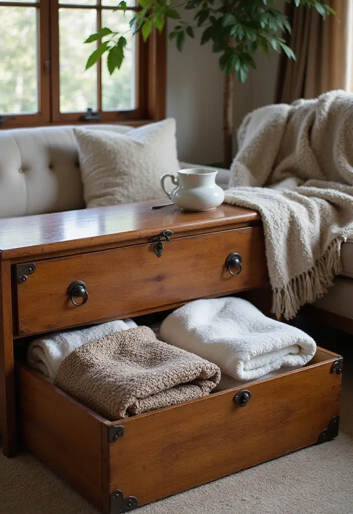 30 Blanket Storage Ideas That Look Stylish 20 30 Blanket Storage Ideas That Look Stylish - 20. Decorative Chest of Drawers