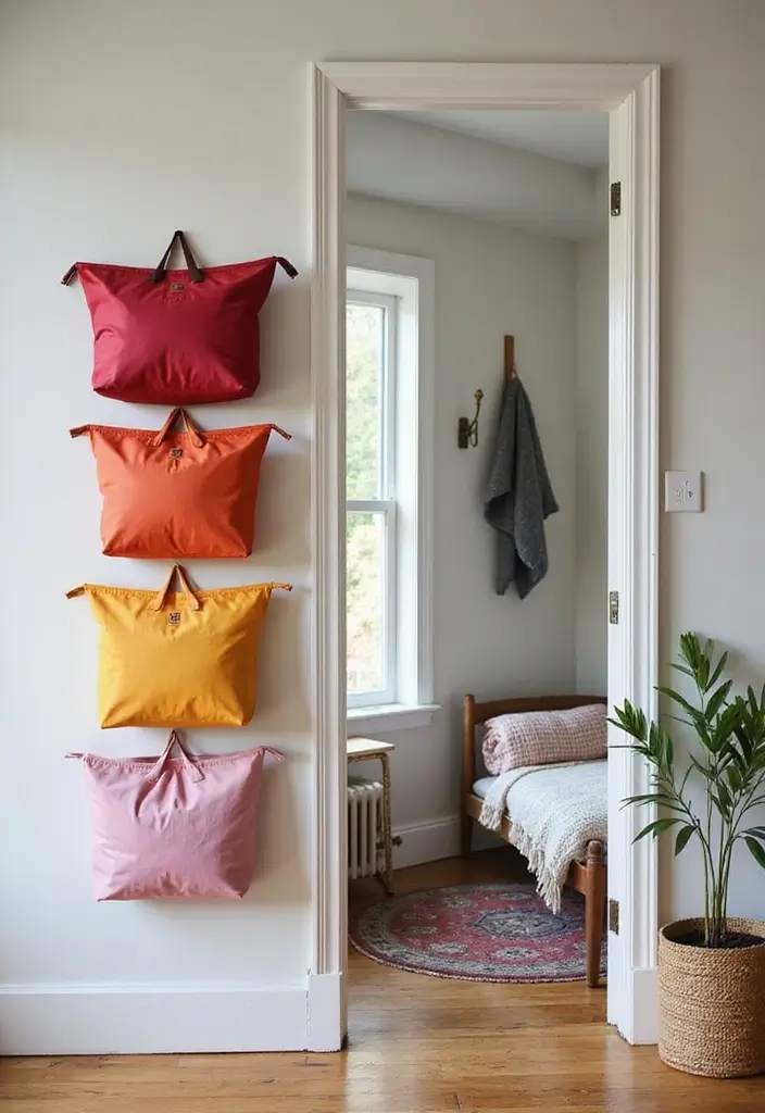 30 Blanket Storage Ideas That Look Stylish 26 30 Blanket Storage Ideas That Look Stylish - 26. Hanging Blanket Storage Bags