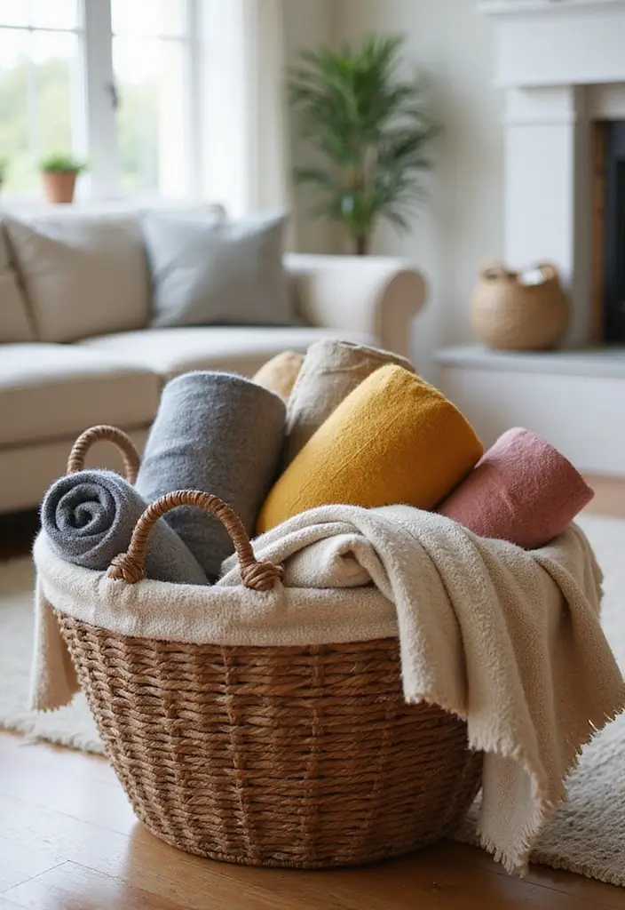 30 Blanket Storage Ideas That Look Stylish 27 30 Blanket Storage Ideas That Look Stylish - 27. Blanket Roll Display