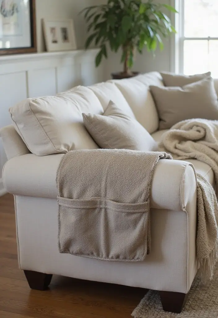 30 Blanket Storage Ideas That Look Stylish 29 30 Blanket Storage Ideas That Look Stylish - 29. Sofa Arm Storage