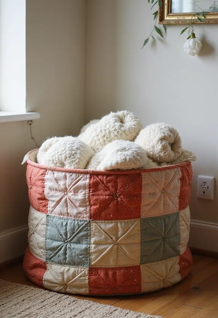30 Blanket Storage Ideas That Look Stylish 30 30 Blanket Storage Ideas That Look Stylish - 30. Quilted Storage Bags
