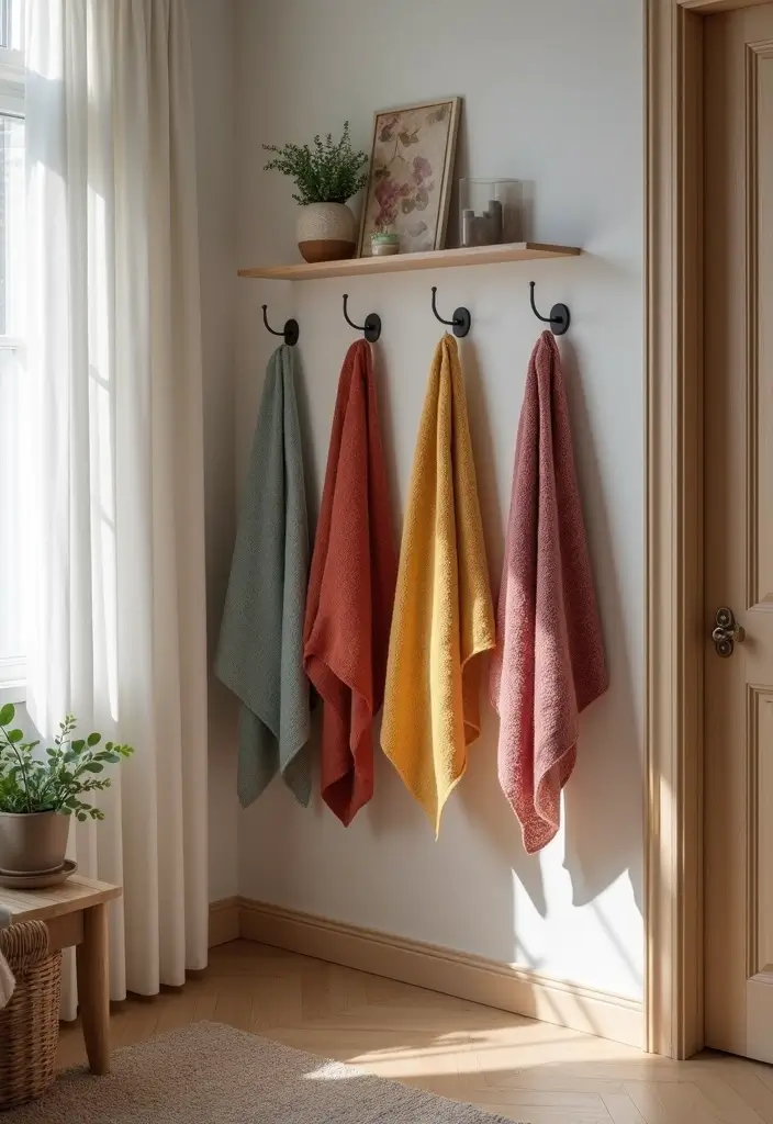 30 Blanket Storage Ideas That Look Stylish 4 30 Blanket Storage Ideas That Look Stylish - 4. Stylish Wall Hooks