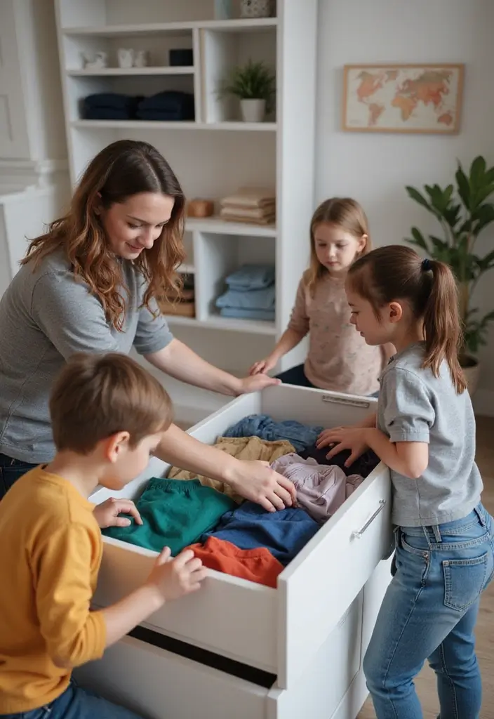 30 Clothes Drawer Organization Ideas That Keep Things Neat - 29. Collaborate with Family