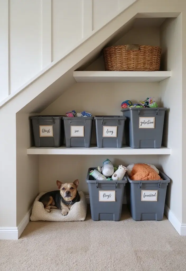 30 Eaves Storage Ideas to Use Hidden Space - 24. Small Pet Storage Solutions